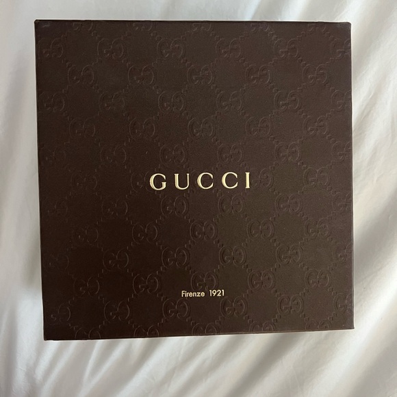 NEW Authentic Gucci Allover Embossed Brown Logo Empty box 7.5x7.5x3.5 - Picture 2 of 8